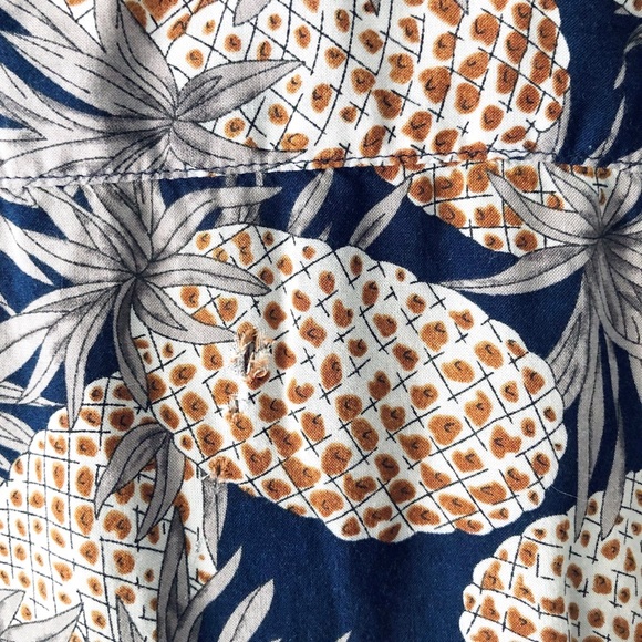 River Island Navy Pineapple Print Short Sleeve Shirt - Picture 6 of 7